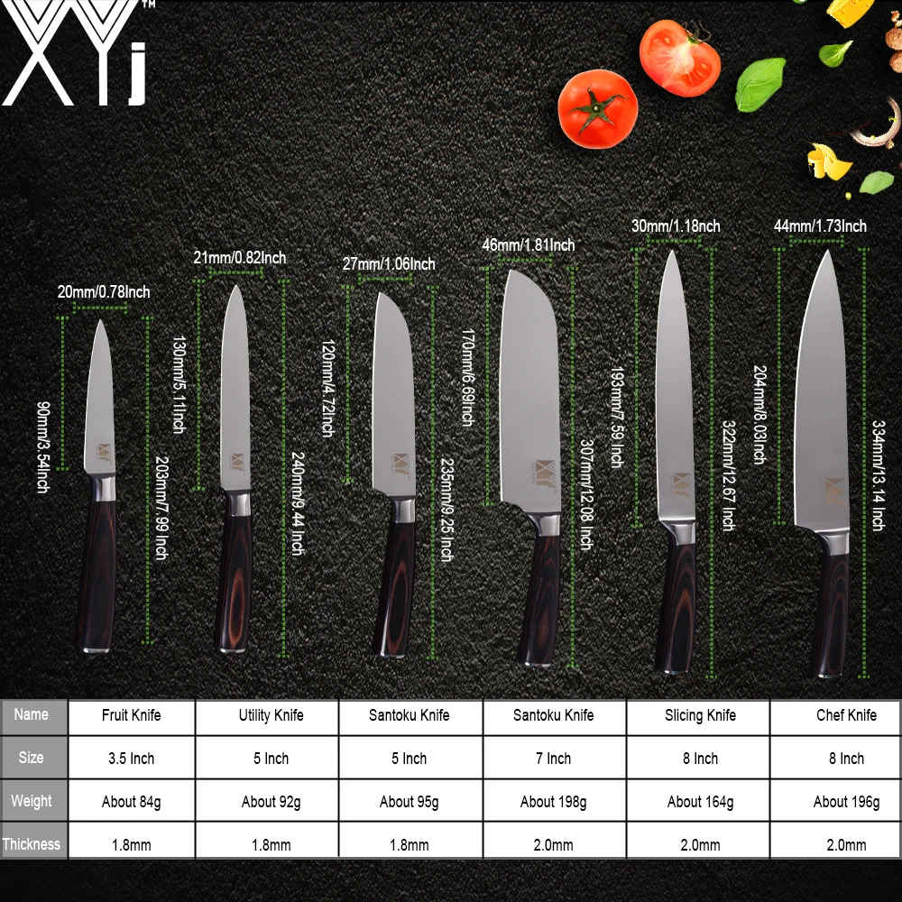 XYj Kitchen Knife Stainless Steel 7cr17 High Carbon Blade Color Wood Comfortable Handle Knives Meat Fish Sushi Cooking Tools XYj Kitchen Knife Stainless Steel 7cr17 High Carbon Blade Color Wood Comfortable Handle Knives Meat Fish Sushi Cooking Tools