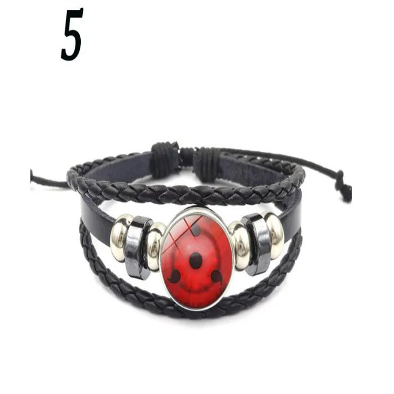 Uchiha Clan Rinnegan Sharingan Eye Bracelet Anime Naruto Braided Leather Bracelet Cosplay Jewelry A912 - Цвет: style 5