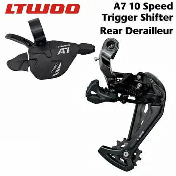 

LTWOO Bicycle A7 10 Speed Groupset Trigger Shifter Lever Rear Derailleur for MTB Bike 10-Speed Cassette Sprockets 42T 46T 50T