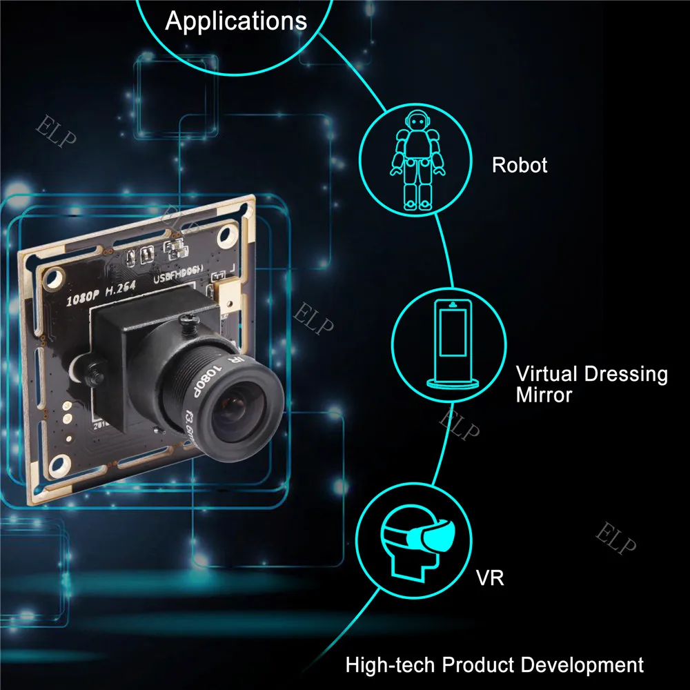 

ELP 2MP full HD 1080P H.264 UVC 0.01lux low illumination USB 2.0 camera module