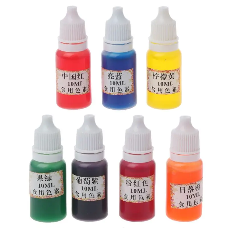 

7 Colors Dye Colorant Set Slime Jewelry Making Skin Safe Liquid Resin Pigments 10ml