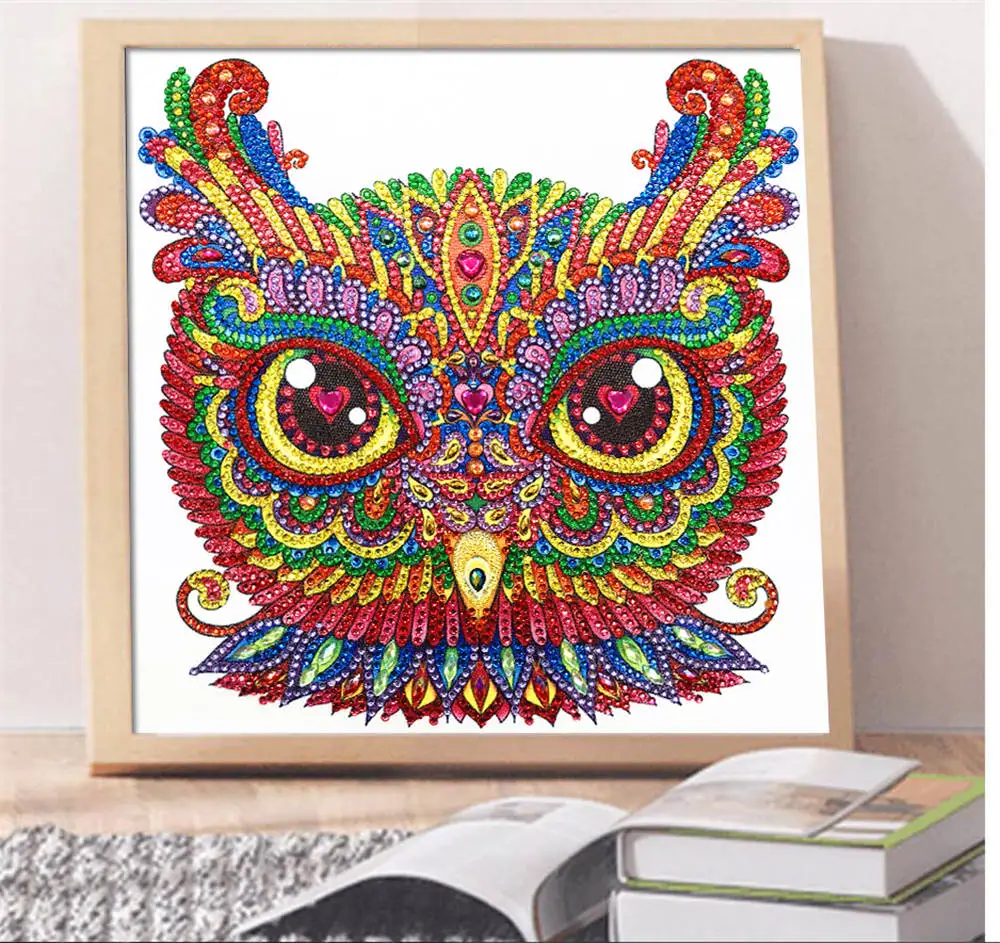 

Sashiko Owl Diamond Painting Embroidery Animal Special Shape Diamond Painting Accessories Rhinestone DIY Crystal Home Decor