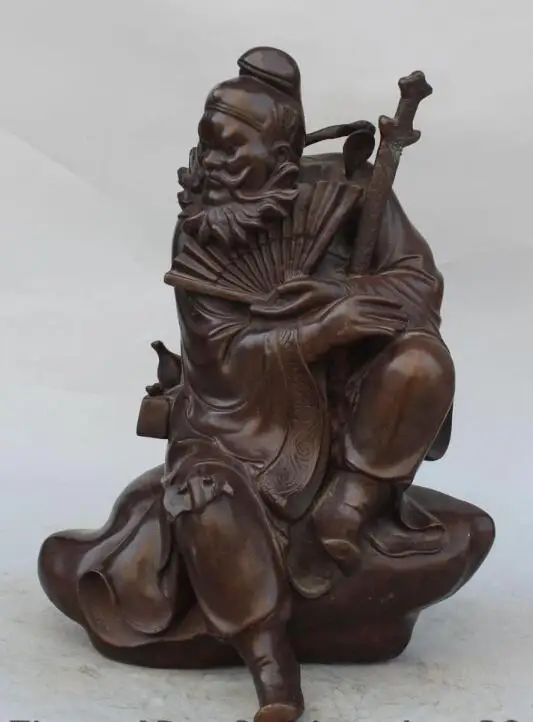 

S01390 15" Chinese 100% Pure Bronze Zhong Kui ChungKuel God Catch Demon Devil Statue (B0413)