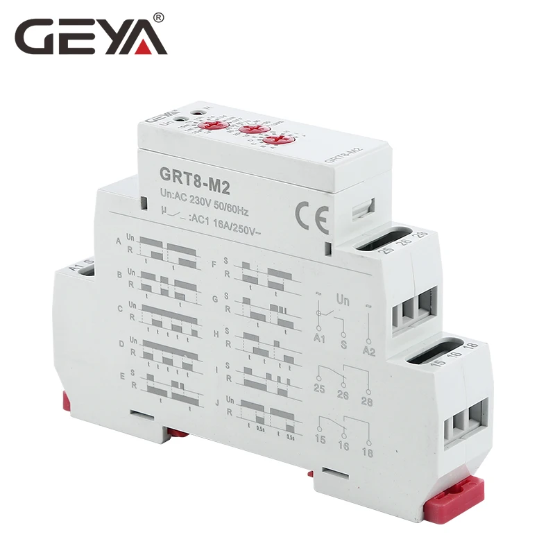 10PCS Free Shipping GEYA Multifunction Time Relay 12V 24V 220V-Adjustable 10 functions & 10 time ranges with CE CB Certificate