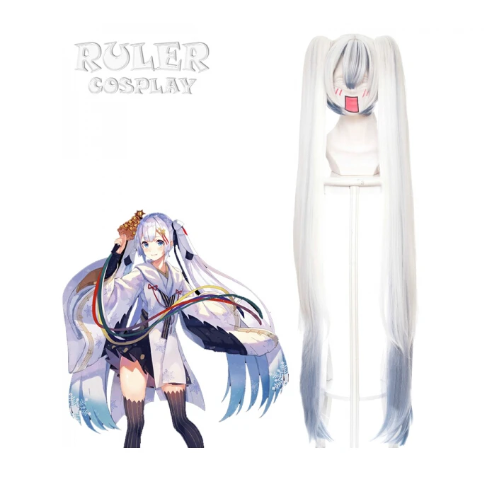 

Vocaloid Cosplay Wig Hatsune Miku Snow Wig Ponytails Cosplay Wig 120cm Carnival Cosplay Wigs