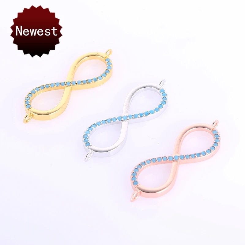 

ketting hanger gold silver rose gold color copper with rhinestone infinity charm pendant for diy women bracelet necklace making