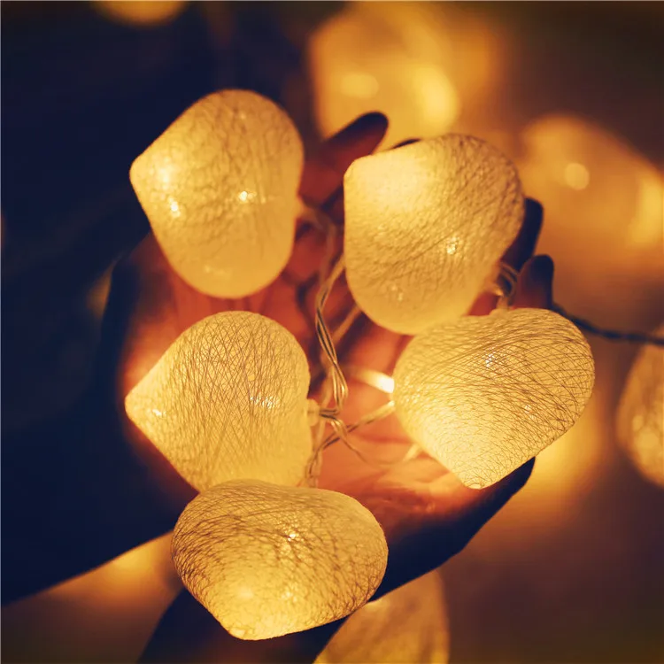 heart string lights battery operated