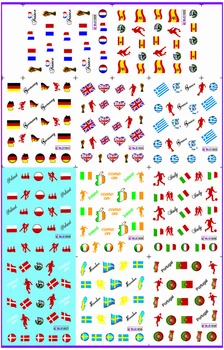 

11 PACK/ LOT WATER DECAL NAIL ART NAIL STICKER SPORT FOOTBALL SOCCER WORLD CUP NATIONAL FLAG BLE1929-1939