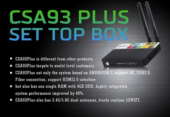 

20pcs/lot dhl free CSA93 Plus Android 8.1 4G/64G Smart TV Box RK3328 Quad Core Dual Band Wifi 2.4G/5.8Ghz 3D Bluetooth
