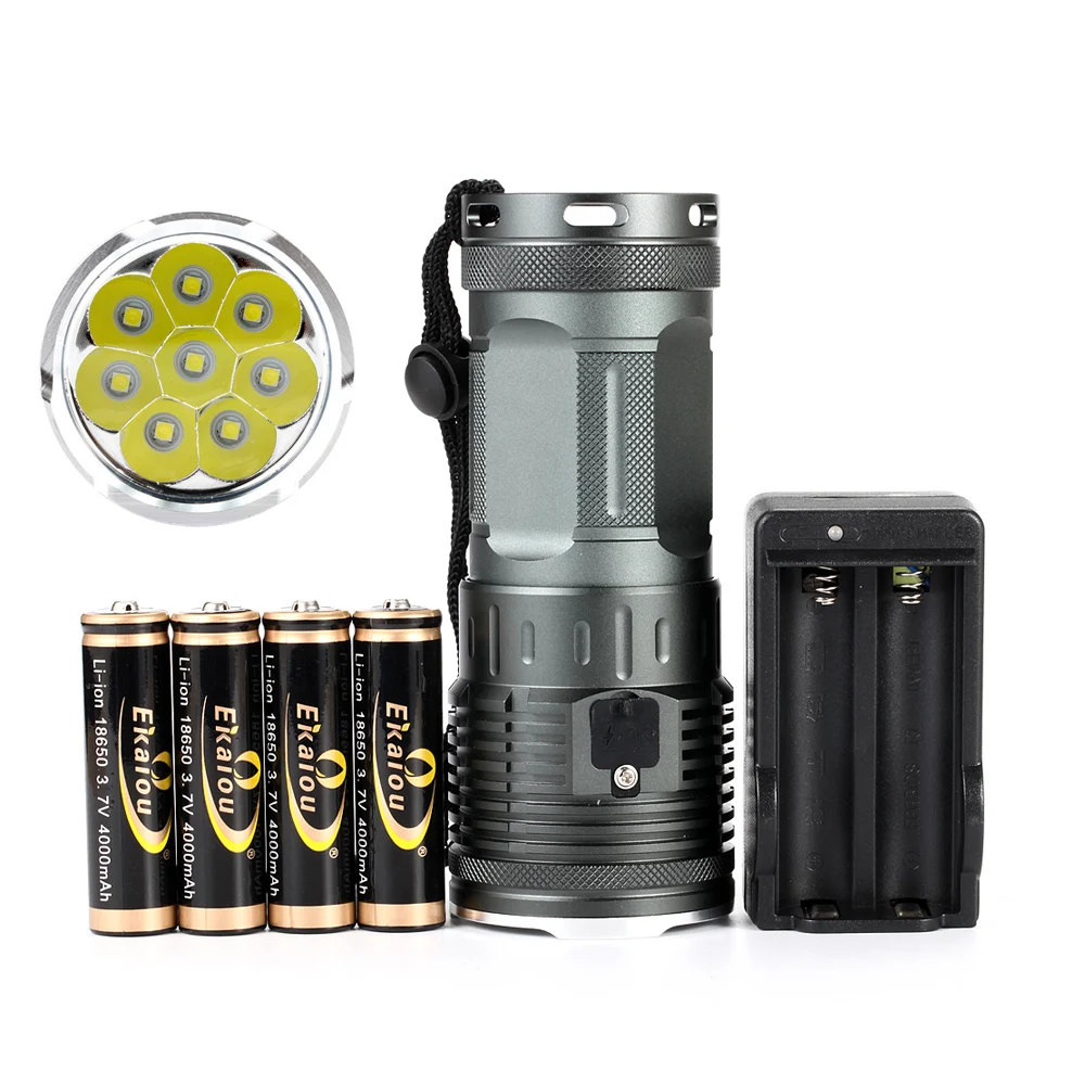  new Powerful 8 x XML L3 High lumens Waterproof led flashlight 4x18650 battery Camping Hunting LED t - 32771811983