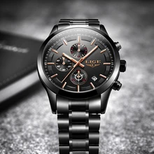 2019 New LIGE Men Fashion Luxury Watch Men All Steel Strap Business Quartz Watch For Men' Sport's Waterproof Clock Montre Homme