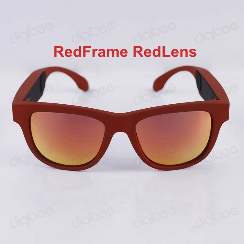Новые Модные Смарт-очки сенсорные костные проводящие наушники UV400 поляризованные солнцезащитные очки Bluetooth Беспроводные наушники с микрофоном - Цвет: RedFrame RedLens