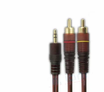 

3.5 to double RCA 3.5 mm double lotus audio line Computer speakers line Speakers sound line for Computer Amplifier Microphone