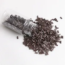 1000 шт 3,0*2,6*6,0 мм микро кольца#5 Средний коричневый бусины для волос медная трубка для I наконечник трубка для наращивания волос