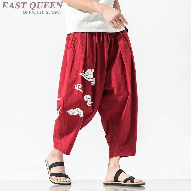 

Traditional Chinese Pants Streetwear Cotton Linen Harem Mens Hemp Clothing Japanese Trousers Kimono Pants Kimono Pants KK2866