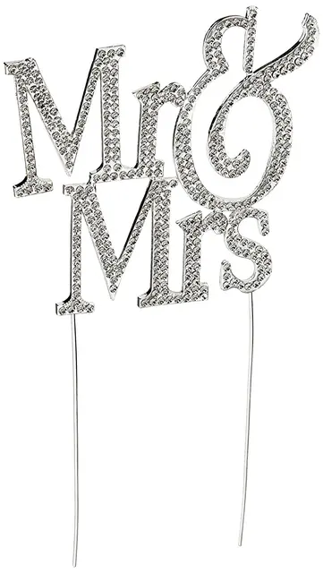 1 x mr mrs monogram silhouette rhinestone wedding cake topper