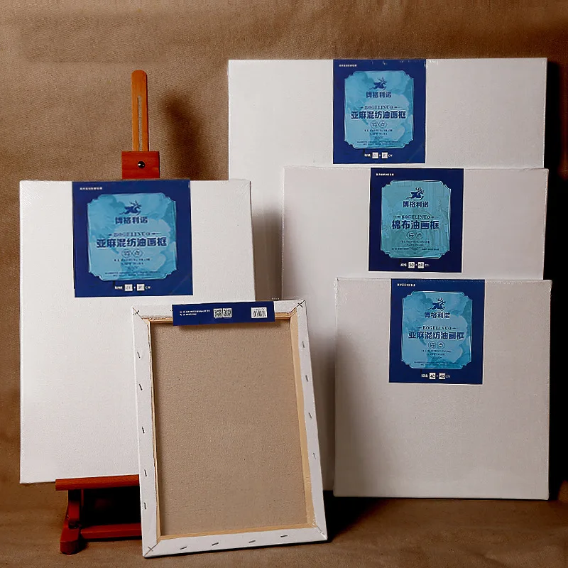 

Medium Grain Linen Blend Primed Blank Canvas Coating Oil Acrylic Painting Frame with Canvas Be Customized Artist Supplies
