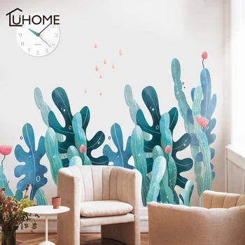 

Creative Seaweed Coral Cactus Plant DIY PVC Wall Decals/Adhesive Living Room Wall Stickers Mural Art Home Decor
