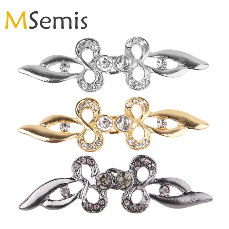 

3 Pairs Clasp Fasteners for Women Girls Clips Shiny Crystal Cape Cloak Clasps Fasteners Sew On Hooks and Eyes Cardigan Clips