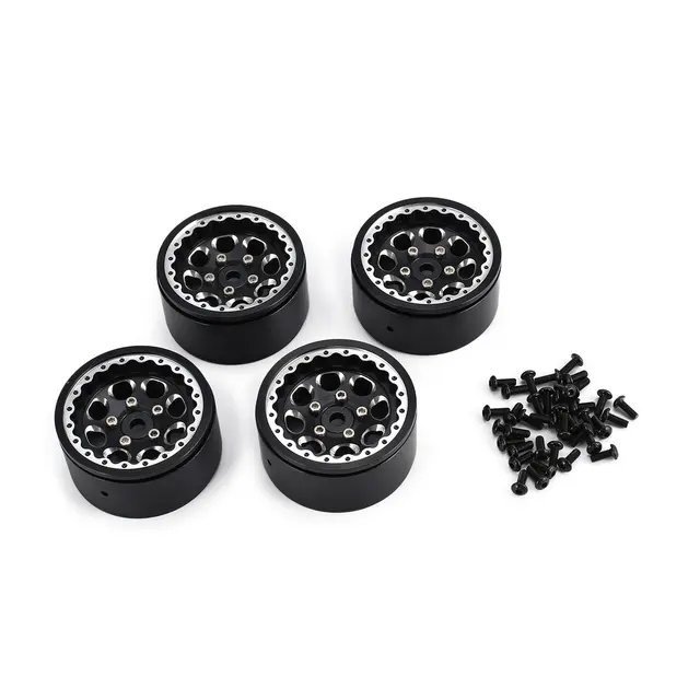 Special Offers 4pcs AUSTAR AX-620BK RC Tires 1.9in Metal Wheel Hub Rim Set for Axial SCX10 RC4WD D90 RC 1/10 RC RC Rock Crawler Car Truck Part