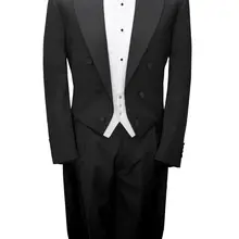 3 шт раздвоенным хвостом CoatBlackPeaked с лацканами Terno Masculino Модель года; стиль Высокое качество индивидуальные куртка Для мужчин костюмы белый жилет