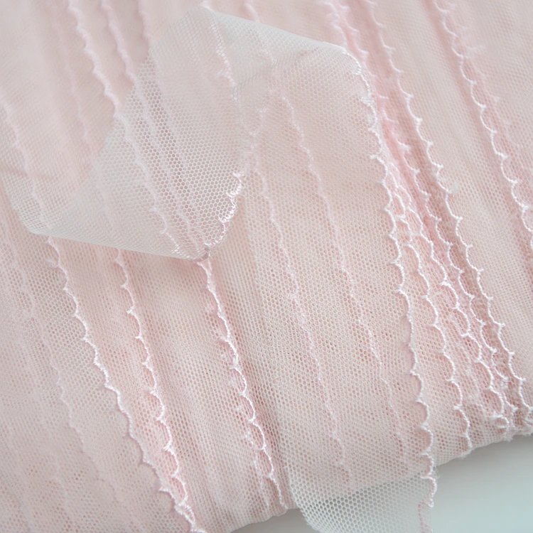 30 meter/lot 3cm 1.18" width pink mesh fabric embroidery tapes lace