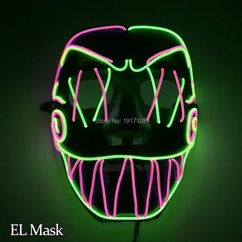 

2020 EL wire glowing mask for special music carnival festival party Supplies and cheering party cold night mask DC-3V