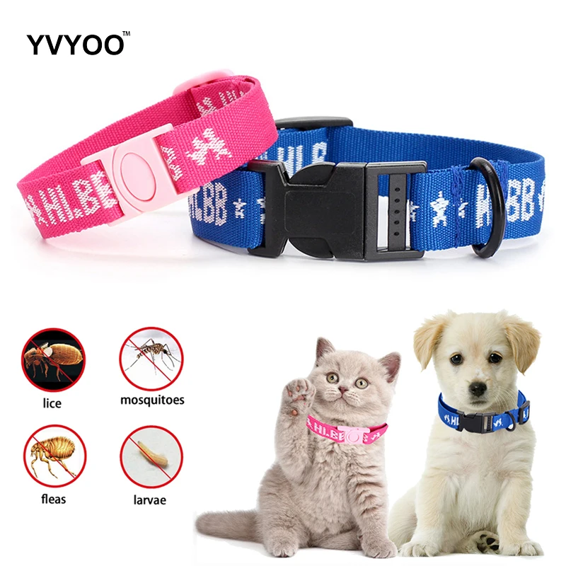 YVYOO Pet cat dogs collar mosquito repellent Pest Collars Kill Lice