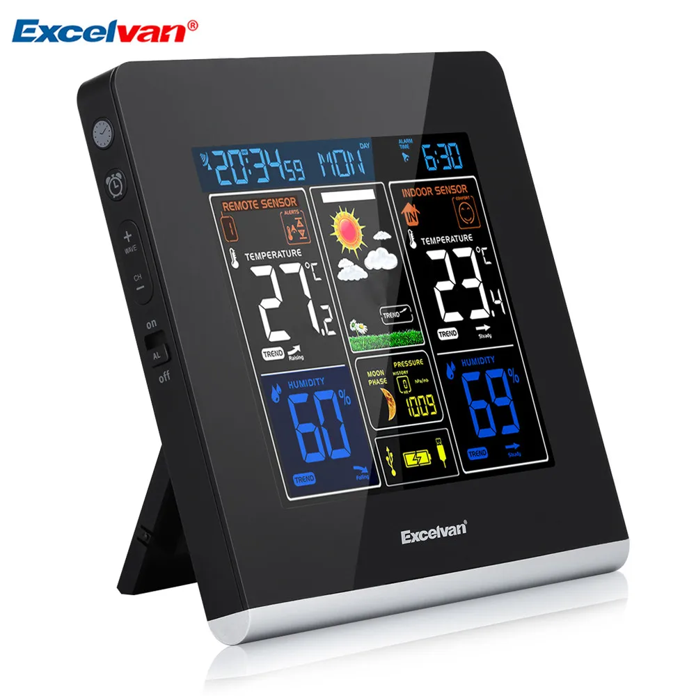 2018 Excelvan Digital RCC беспроводная погодная станция с ЖК дисплеем высокой четкости