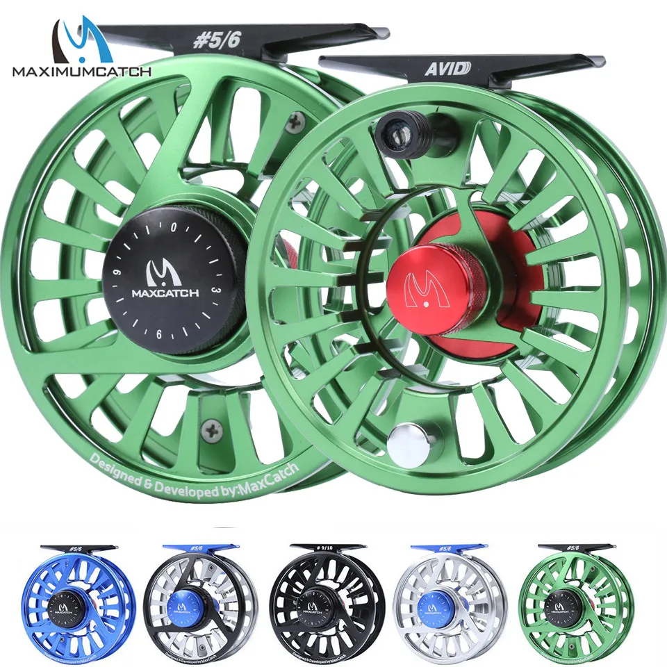 melhor Maximumcatch Carretel da Pesca da Mosca 1 3 4 5 6 7 8WT Voar Carretel Usinado alumínio Micro Ajuste Arraste Carretel e Carretel da Pesca da Mosca