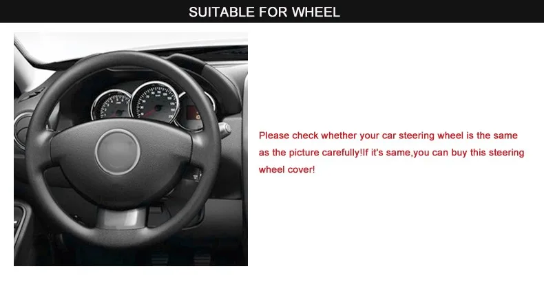 Mewant-Black-Artificial-Leather-Car-Steering-Wheel-Cover-for-Renault-Duster-Dacia-Duster