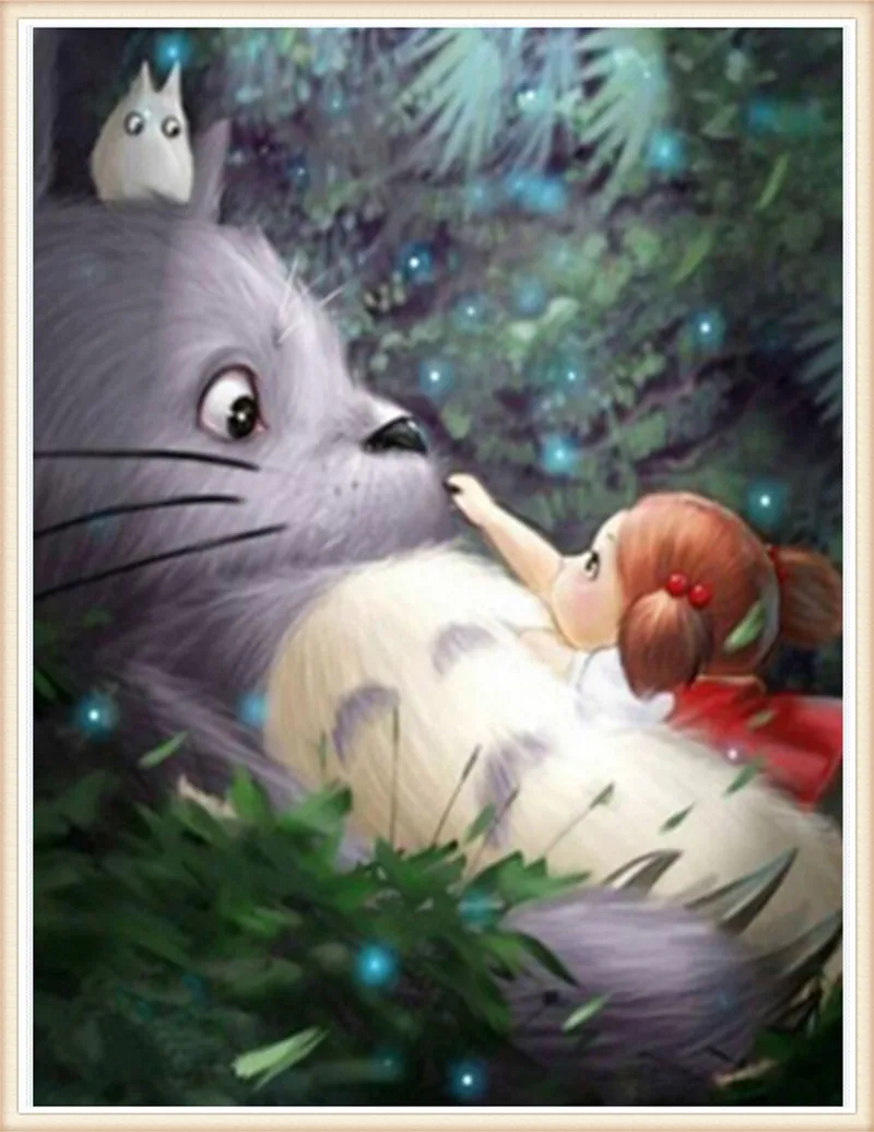 

Diamond embroidery Diy diamond Painting Cross Stitch Totoro animal picture 5D Needlework Mosaic Home Decoration