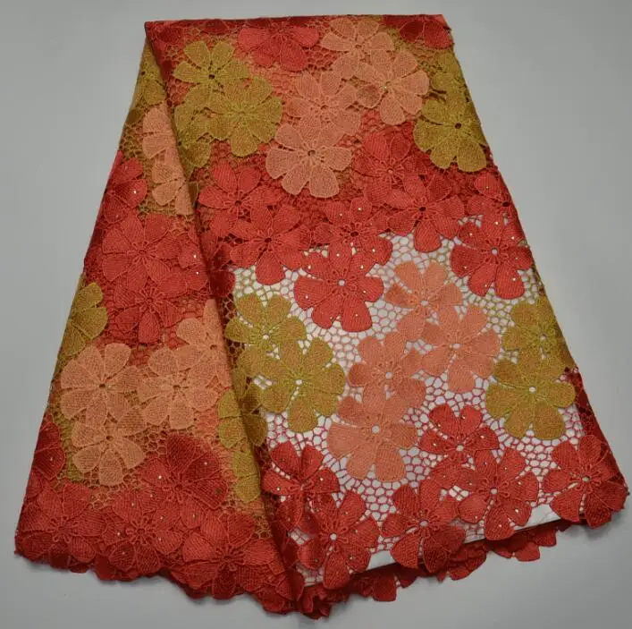 

2016 New popular high quality water soluble lace/ guipure chemical cord lace/ african cord lace fabric 5yards Free Shipping