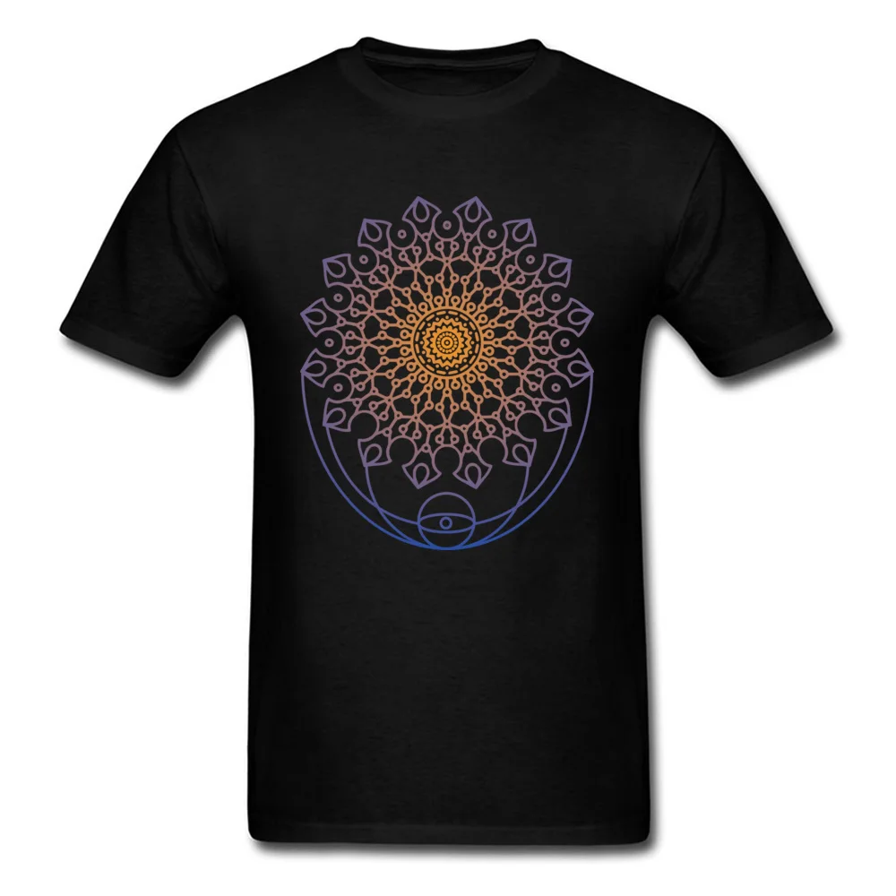 Round Collar inner mandala All Cotton Men T-Shirt Funny Short Sleeve Tops Shirt Fitted Design Clothing Shirt Wholesale inner mandala black