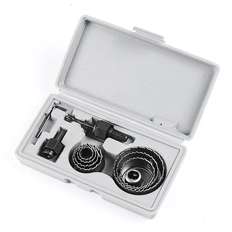 11pcs Hole Saw Drill Bit Kit w// Mandrels Case Wood Sheet Metal 19-64mm Set Tools