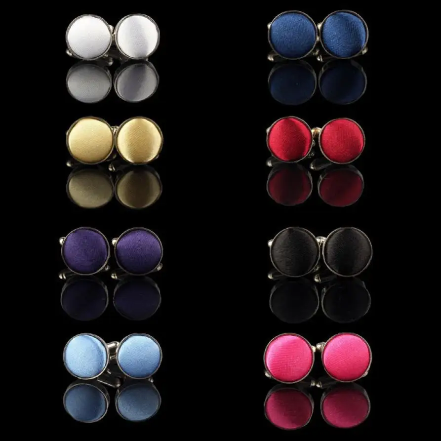 

1Pair Mens Dress Round Cloth Cufflinks For Business Shirt Wedding Party for summer dress women dress robe femme ete 2018