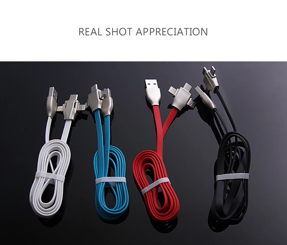 NOHON 3 in 1 USB Cable 8 Pin Micro USB Type C Cable For iPhone 8 7 Plus X XS MAX XR Fast Charging For Samsung Android Phone Cord (15)