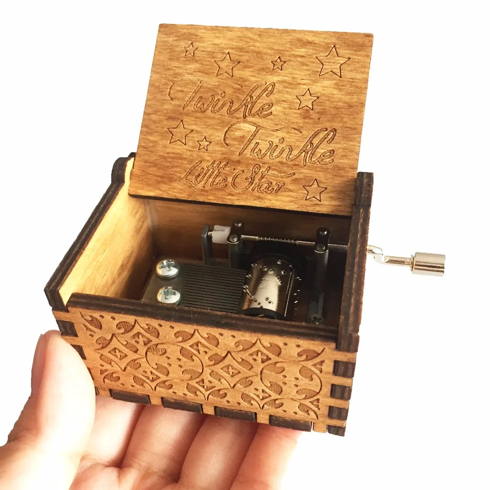 2018 Новинка caja de musica старинная резная деревянная Мерцающая Музыкальная шкатулка с