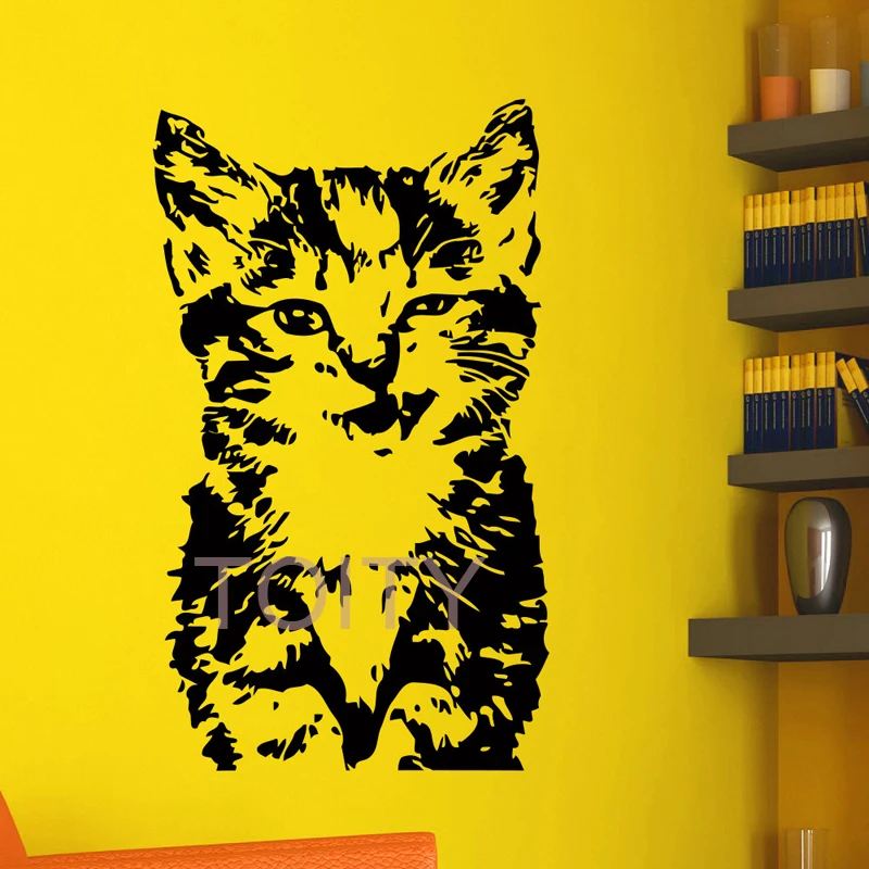 кошка в интерьере. Wall cat. Wall cat. силуэты кошек на стену. трафареты кошек для декора.