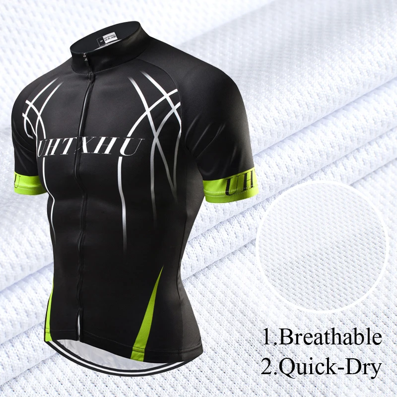 Uhtxhu Summer Cycling Jersey Set Mountain Bike Clothing MTB Bicycle Wear Clothes Maillot Ropa Ciclismo Men Cycling Sets