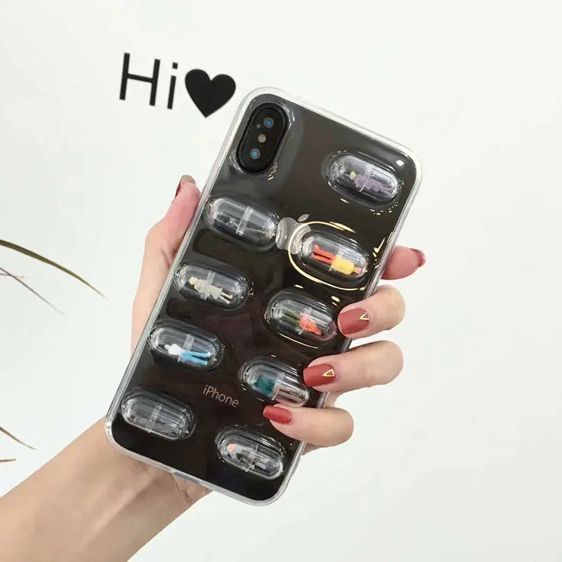 Чехол Boucho для телефона с милыми красочными капсулами iPhone X 6 6s 8 Plus забавный