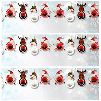 

9pcs Christmas Paper Decoration Set Mini Honeycomb Santa Claus/Snowman/Reindeer Tree Ornaments Xmas Home Party Supplies
