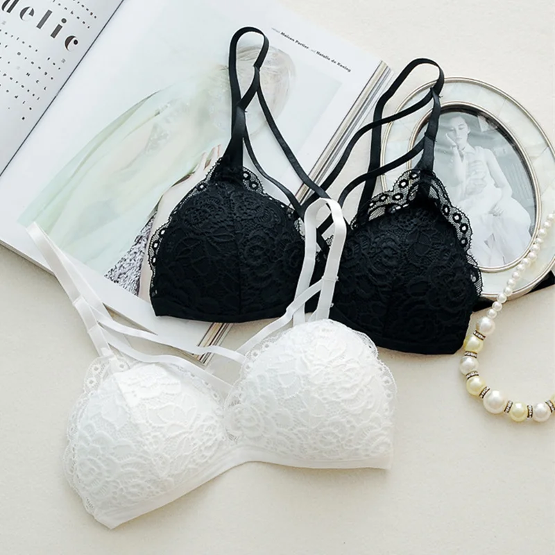 

2019 Women Sexy Lingerie Floral Sheer Lace Bra Top Seamless Bralette Cup Wireless Bra Amazing 2017 Summer Hot