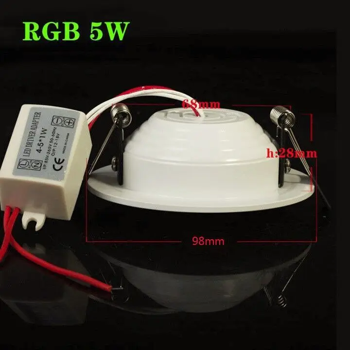 5W/10W RGB RGBW LED Ceiling Panel Light AC85-265V Embedded Recessed Downlight Bulb Changable with 24 key Remote Control