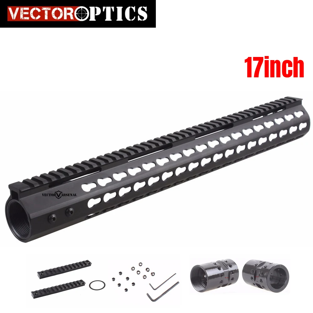 

Tactical .308 Slim Free Float KeyMod 17 Inch High Profile Handguard Picatinny Rail Mount Bracket Steel Barrel Nut fit AR10 308