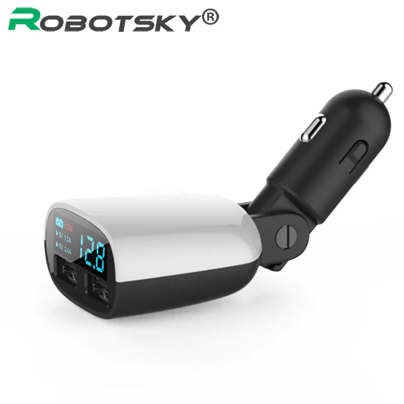 5 فولت 3.4a المزدوجة usb شاحن سيارة الجهد مراقب led الشاشة سيارة شحن محول ل جهاز الهاتف المحمول اللوحي الذكي شاحن 5 فولت 3.4a المزدوجة usb شاحن سيارة الجهد مراقب led الشاشة سيارة شحن محول ل جهاز الهاتف المحمول اللوحي الذكي شاحن