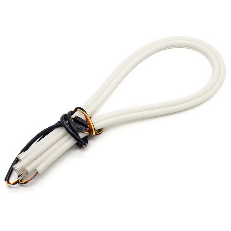 

2 x 85cm DC 12V DRL Flexible Turn Signal Light Dual Color Daytime Runing LED Tube Strip Light Car Styling Decoration 7 Color