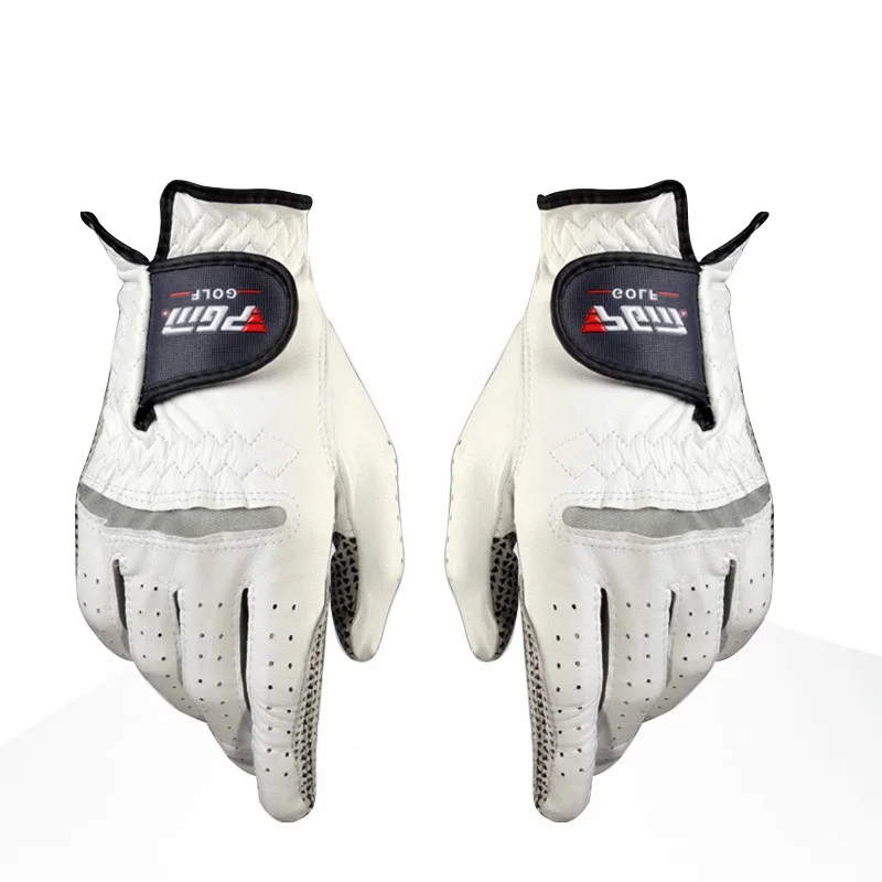 Перчатки для гольфа мужские перчатки для гольфа из натуральной кожи левая и правая рука, дышащая чистая овчина с противоскользящими гранулами