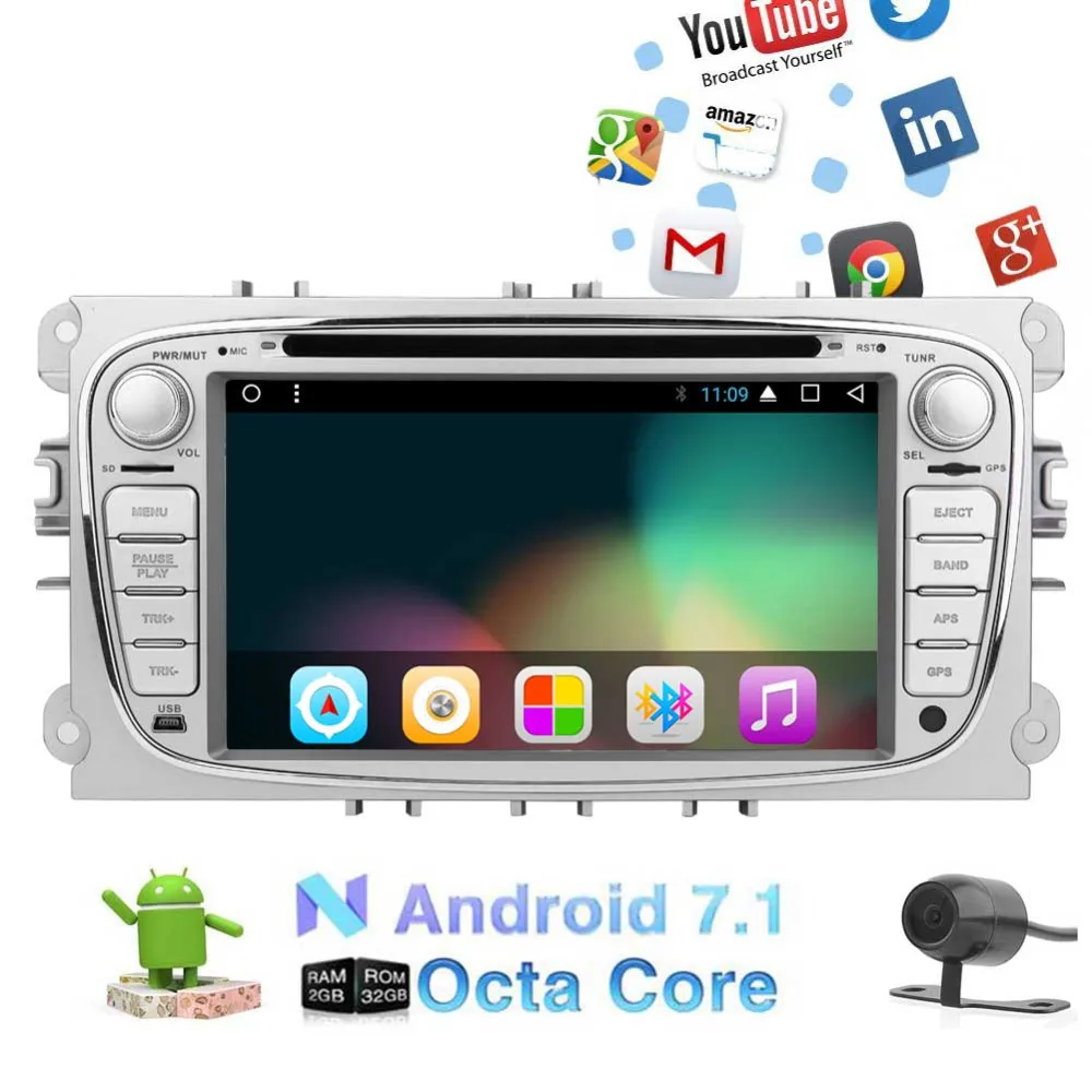 EinCar Backup Camera 7 Android 7 1 Octa core GPS Car Stereo System Head Unit Double