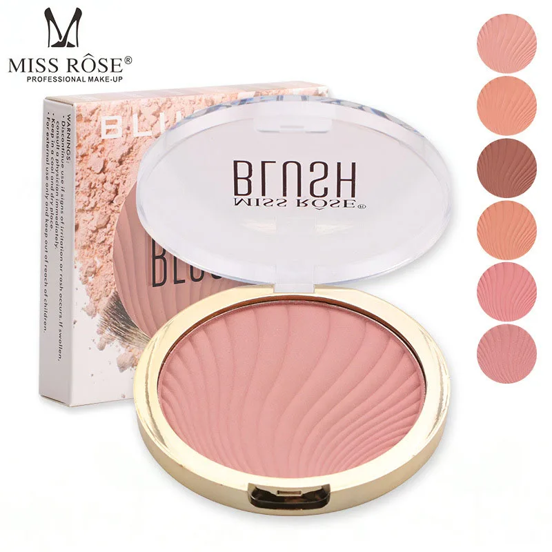 Peach Makeup Face Rouge Powder Blush Palette 6 Colors Miss Rose Blushers Bronze Cheek Bronzer Baked Highlighter Cosmetics LQ | Красота и